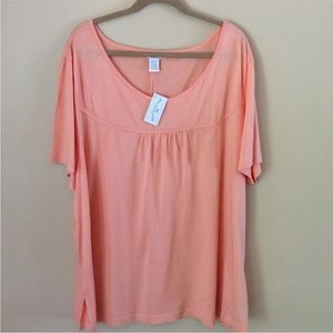 NWT Simply Me Women's Short Sleeve Top Size 3X Orange/Tangerine